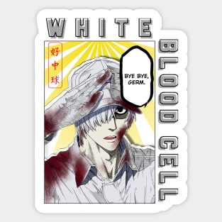 Cells at work White blood cell w. BACK PRINT Sticker